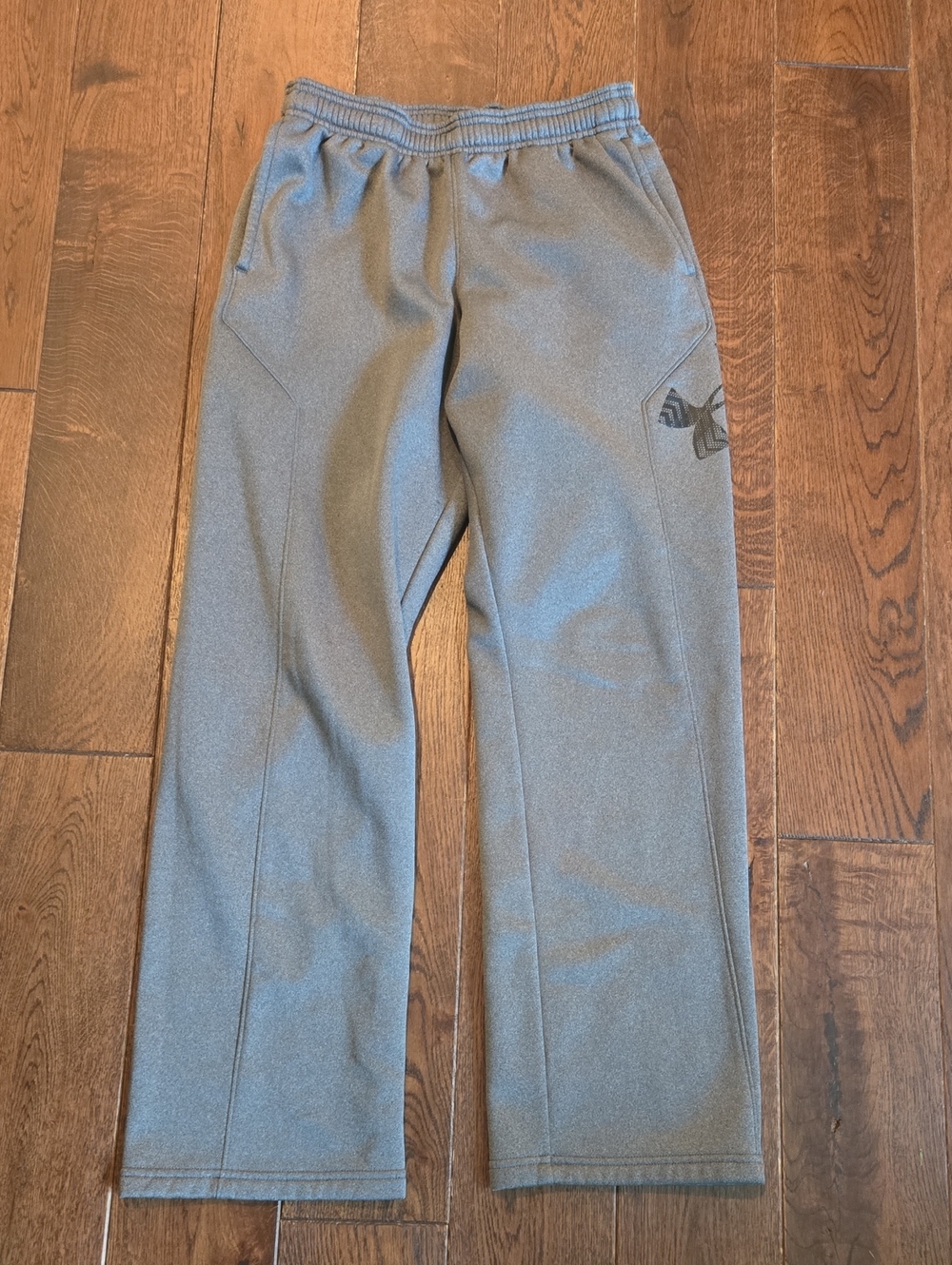 Under Armour Gray Boys Storm Pants with Side Logo Accent YLG